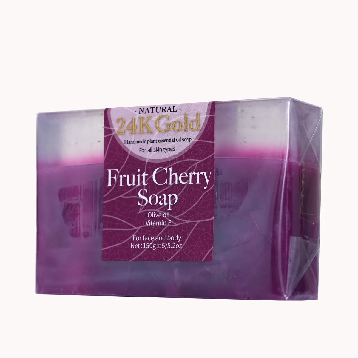 Fruit Cherry Aroma 150gYT Essential Oil Soap With Added 24K Gold Leaf Handmade Soap For Facial Cleansing Zpaxo