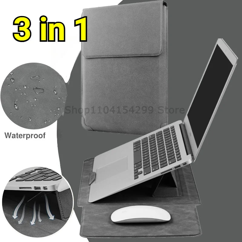 Laptop Sleeve Case 13 14 15 15.6 16Inch For Huawei HP DELL Bag For Macbook Air Pro 13 13.6 M4 Notebook Case with stand Men Women Zpaxo
