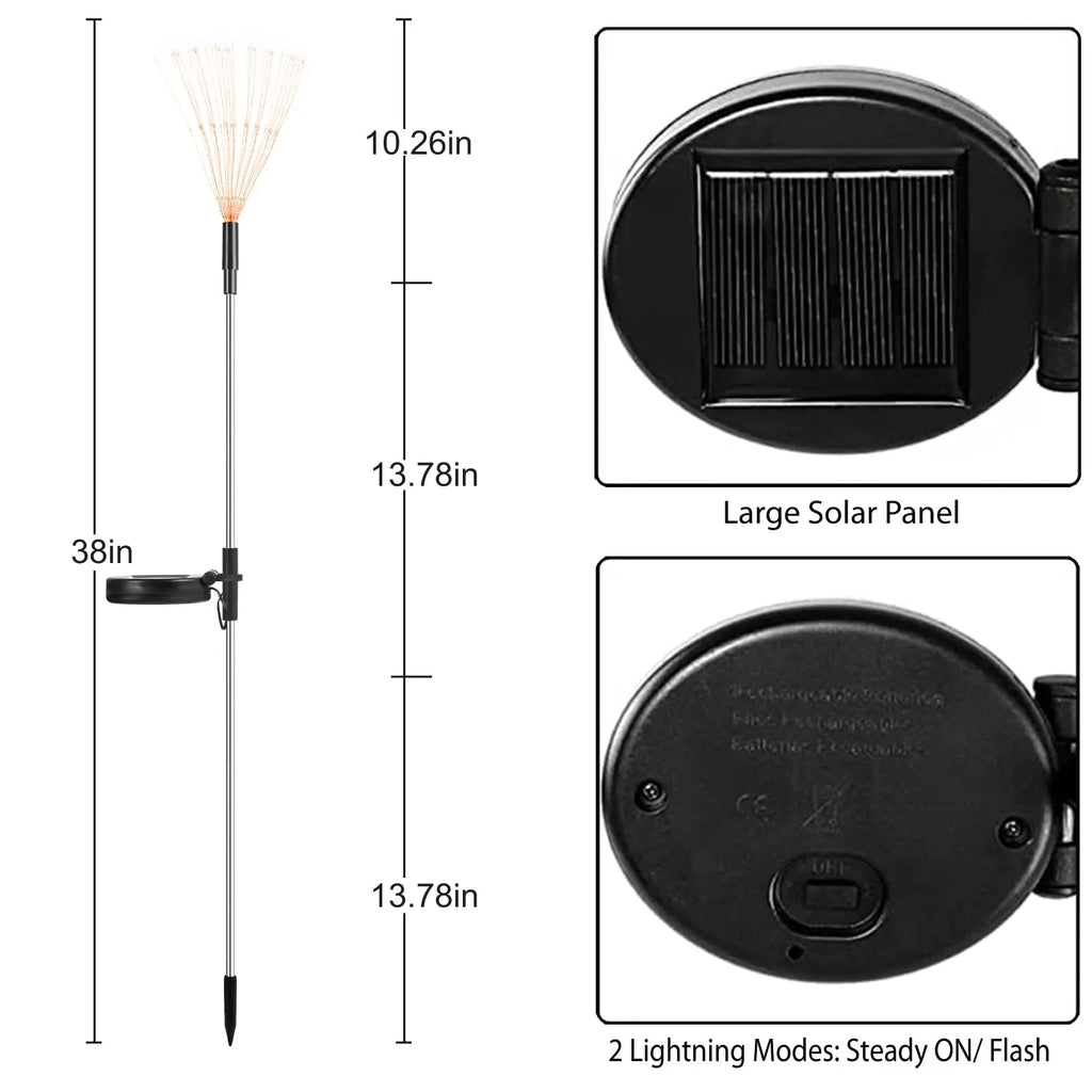 Solar LED Firework Fairy Lights – Waterproof Garden Lawn Decor