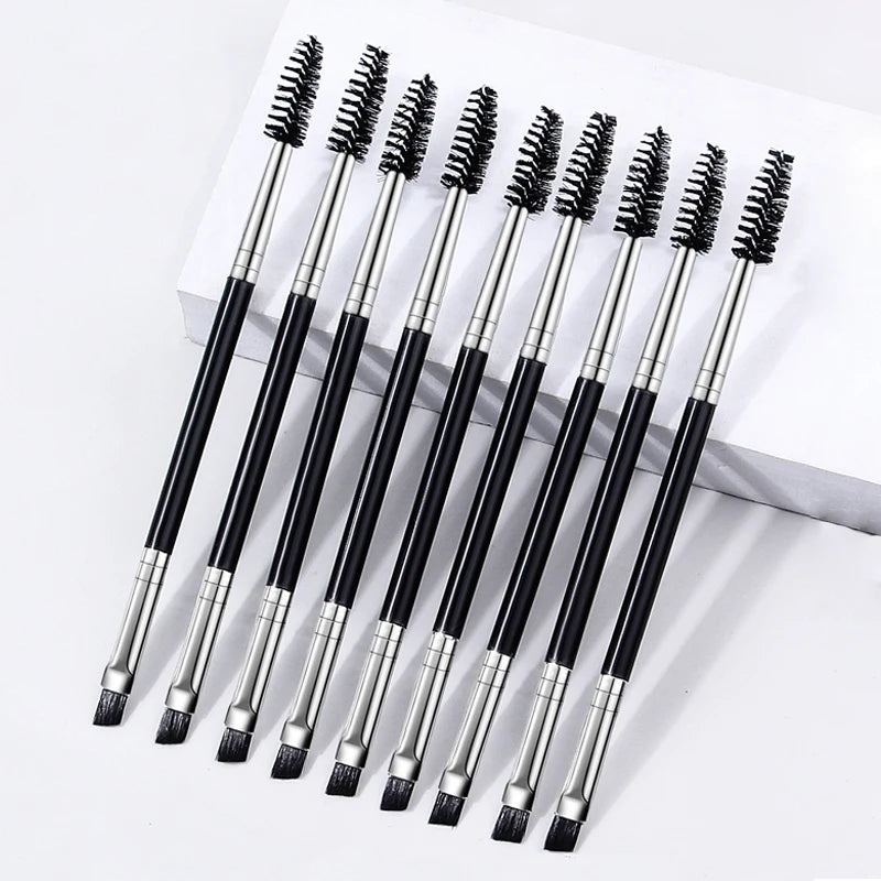 1/10pcs Soft Makeup Brushes Double Head Spiral Eyelash Eyebrow Brush Outline Blade Eyeliner Brush Multi-functional Makeup Tools Zpaxo