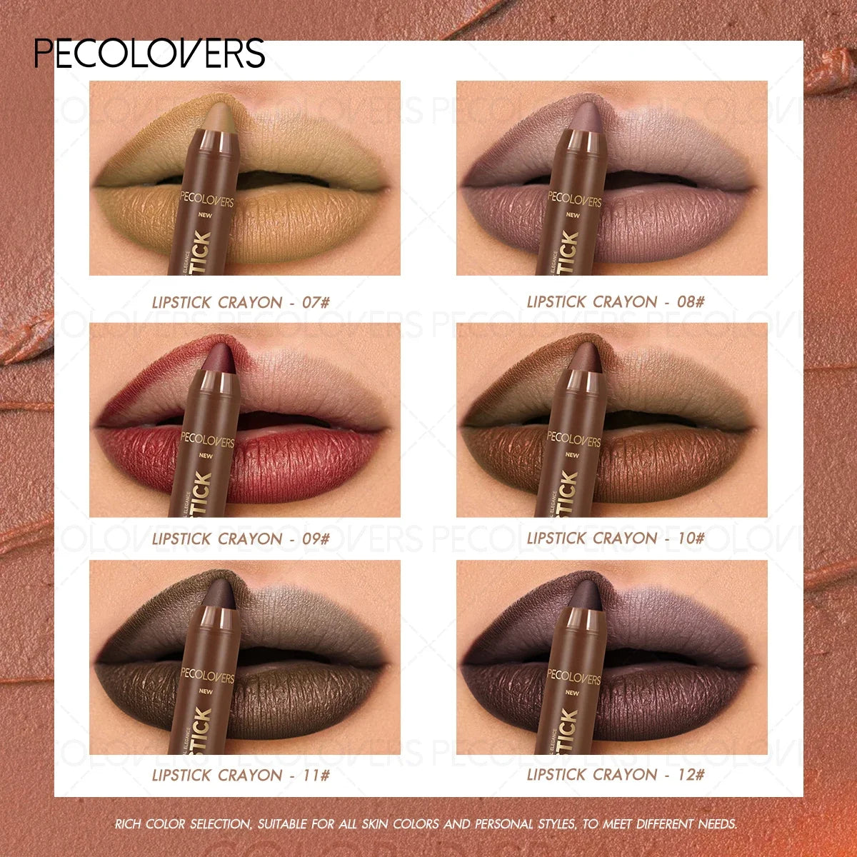 1PC [Matte Nude Lipstick] Lip Liner Stick Lipstick Pen Matte Nude Color Not Easy to Decolorize Waterproof Lasting Skin Color Zpaxo