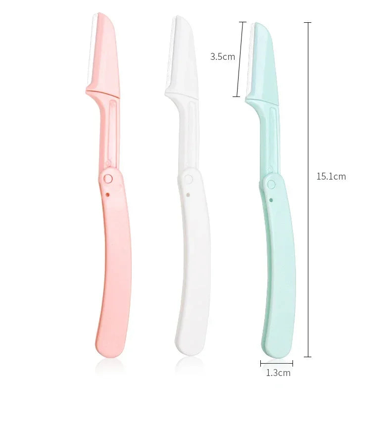 3pc Safe Folding Ladies Face Shaver Eyebrow Trimmer Blade Anti-Scratch Razor Makeup Tools Eyebrow Trimmer Face Razor for Women Zpaxo