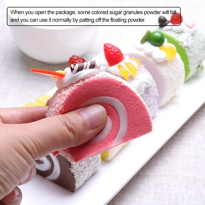 Simulation Swiss Roll Cake Model PU Dessert Fake Food Decor