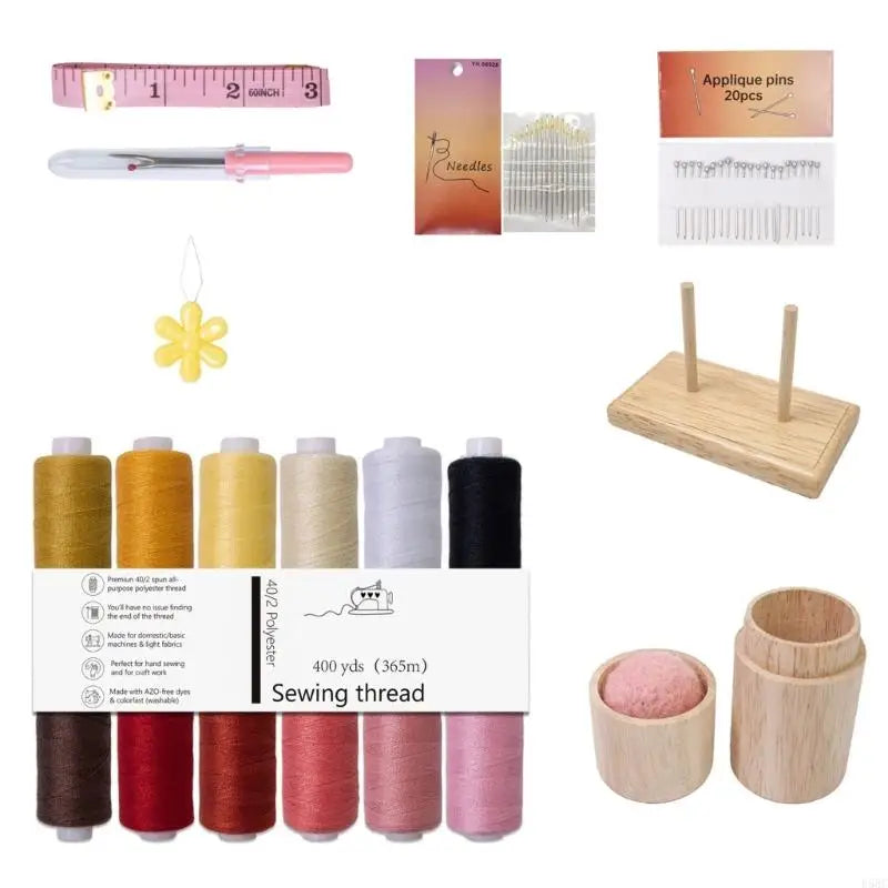Fade Resistant Polyester Sewing Thread Pack 12 Tone Accessory for Frequent Washing Zpaxo