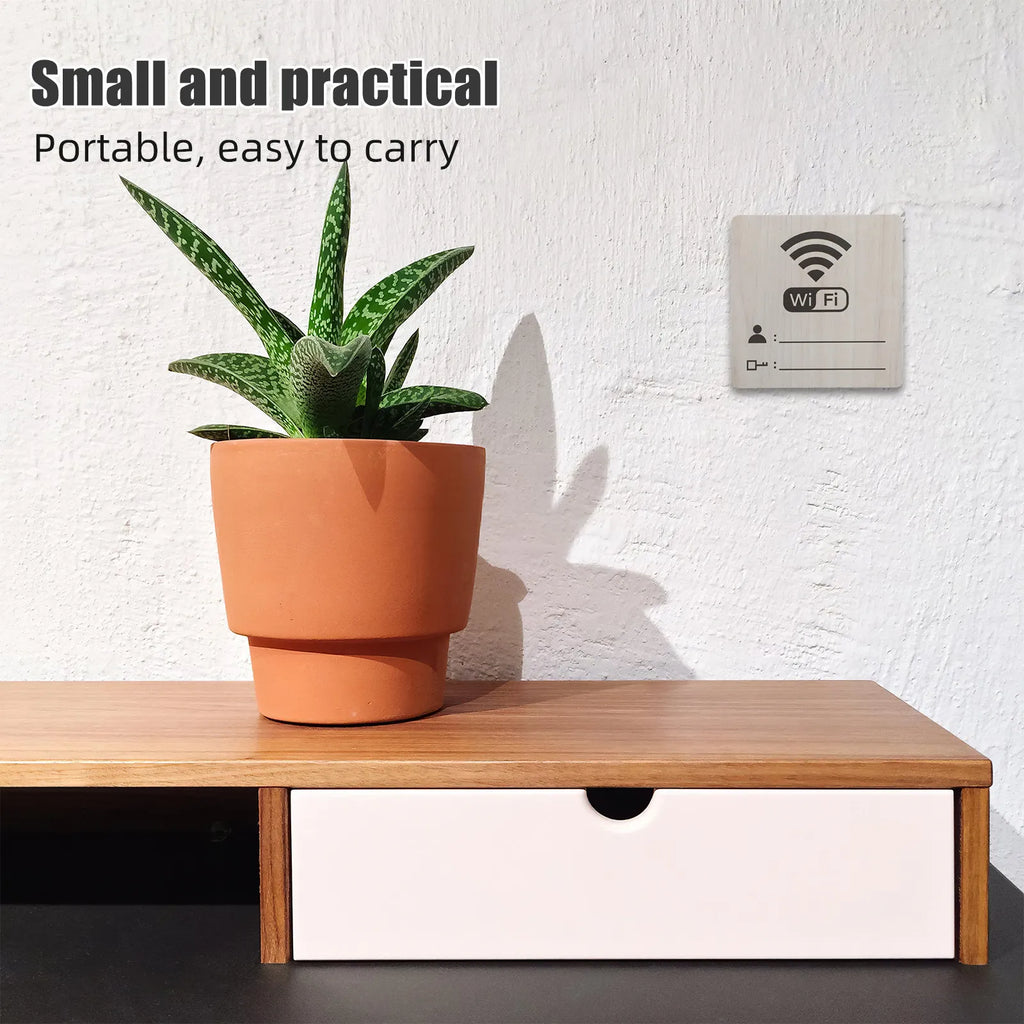 Blank Wooden Wifi Password Signs Rustic Reusable Pattern Board Sign