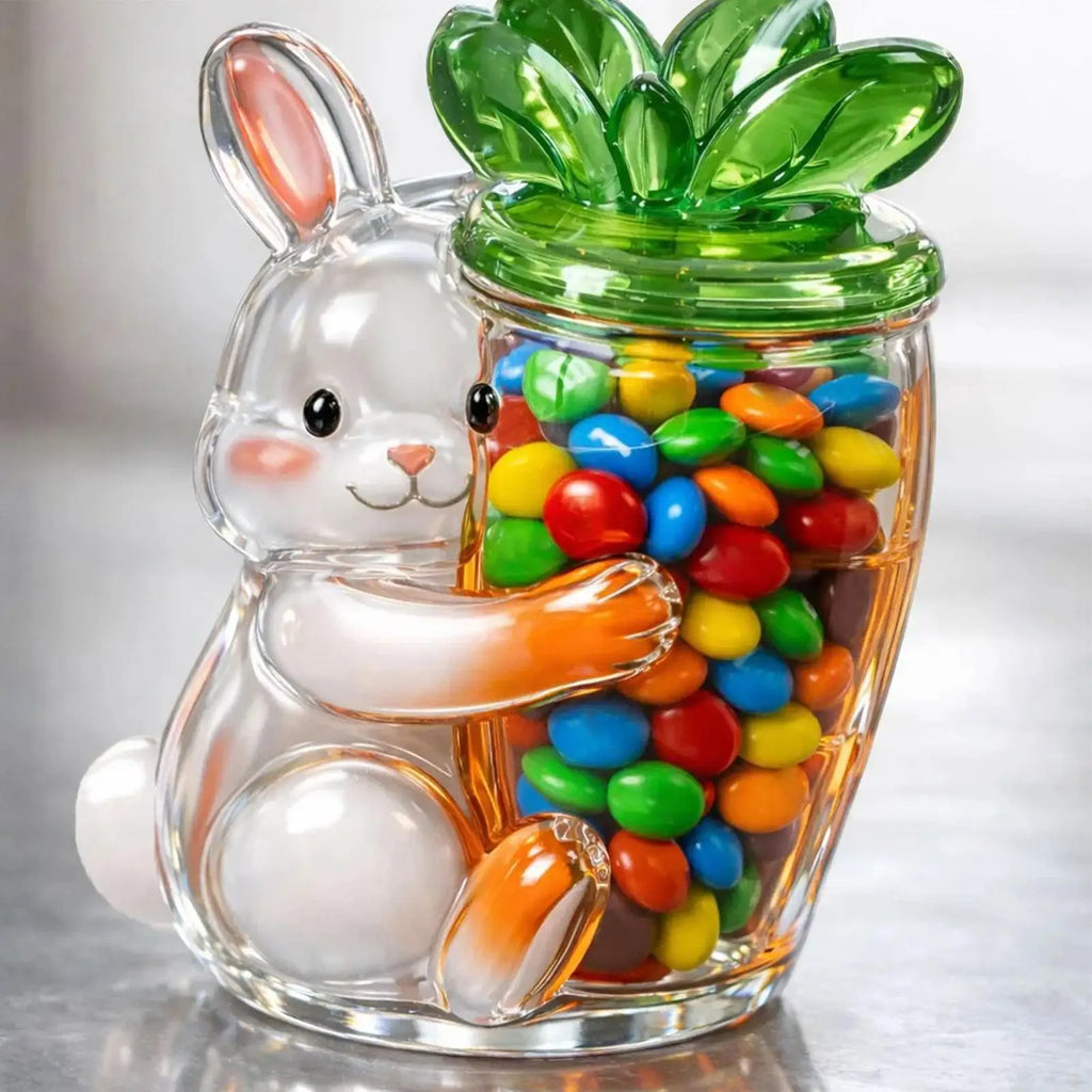 Easter Cookie Jar Cute Bunny Portable Organization Spring Candy Dish
