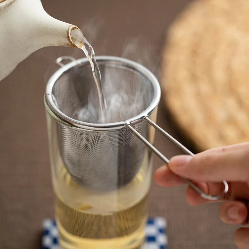 Strainer Single Ear Shape Coffee Herb Spice Diffuser Handle Stainless Zpaxo