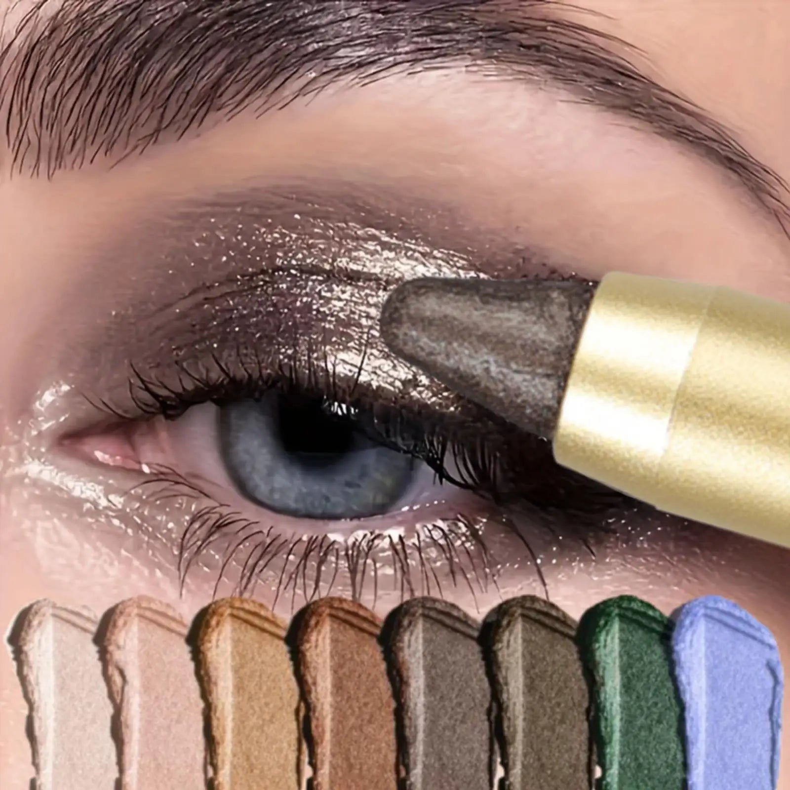 1PC Stunning Multi-color Eye Shadow Sticks - Long-lasting, Waterproof, Easy To Apply, Anti-smudge, Pearlescent Glitter Finish Zpaxo
