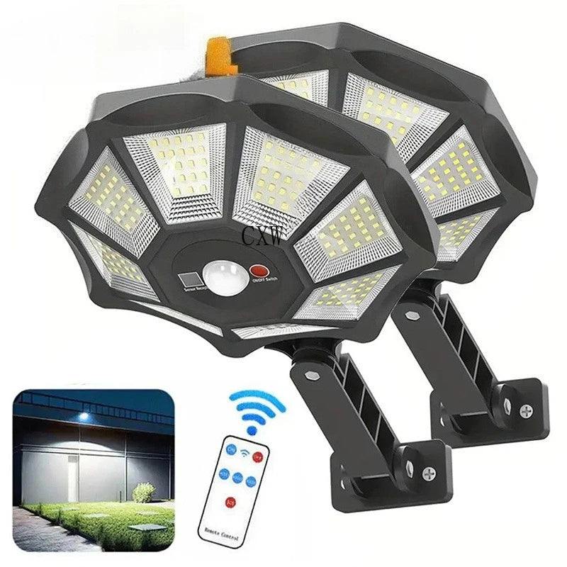 Outdoor Solar Street Lights Sensor 168 LEDs Large Lighting Range Wall Zpaxo