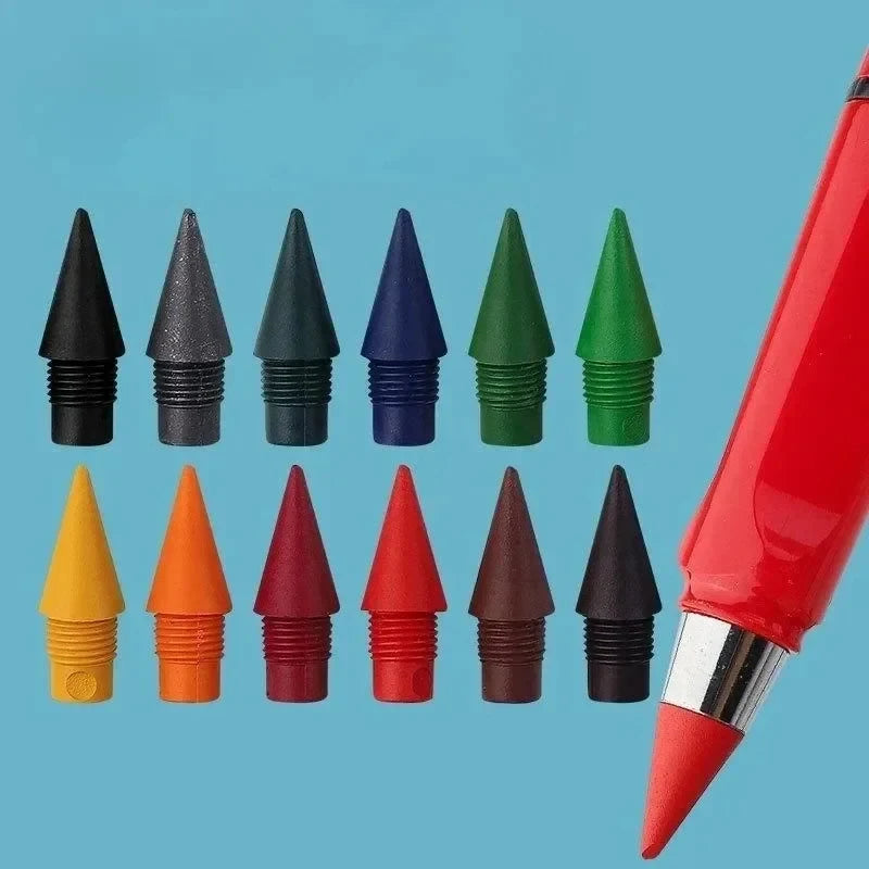 12-Color Eternal Inkless Pencils – Kids Art Sketch & Writing Set