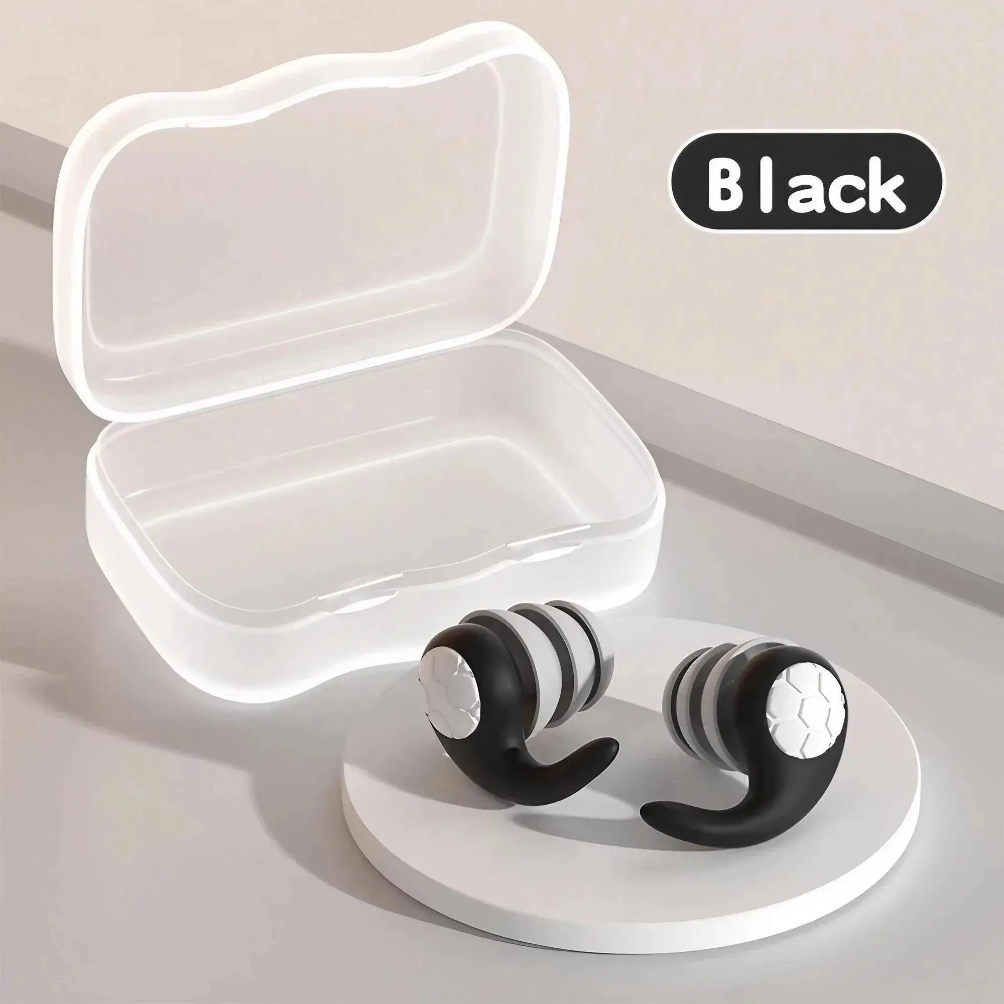 1Pair Sleeping Ear Plugs Noise Reduction Waterproof Earplug Zpaxo Black