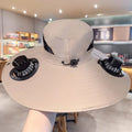 Outdoor Solar Fan Bucket Hat Travel Fishing Sunscreen Big Brim Sun Zpaxo khaki