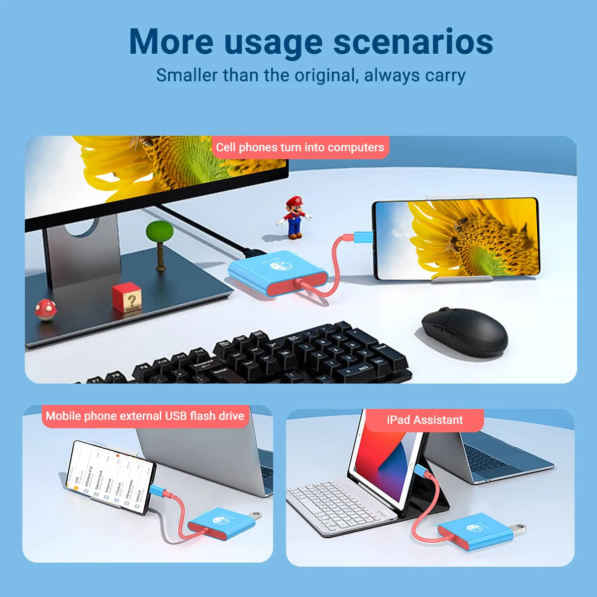 4K HDMI Adapter TV Docking Station for Nintendo Switch OLED USB 3.0 Type C Port Charging Dock Station with HDMI Output Zpaxo