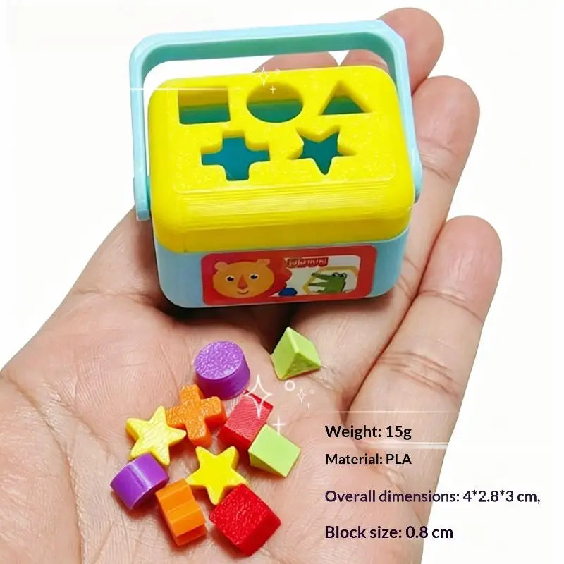 1:12 Miniature Shape Sorting Toy Box – Dollhouse Nursery Decor Dollhouse Miniature Set Zpaxo 1SET