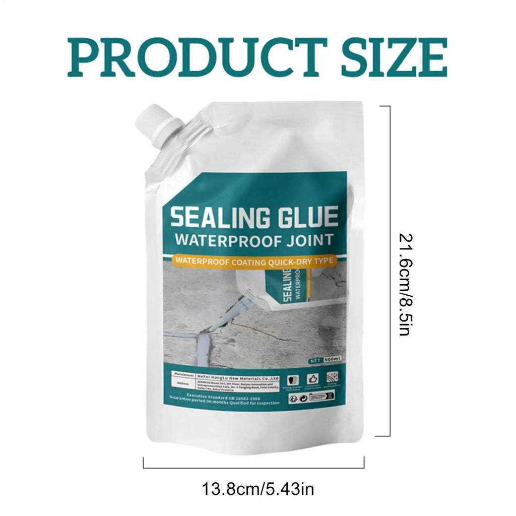 Concrete Sealant 500ml Cement Crack Filler Strong Adhesive Caulking Glue Leak Preventer Weather Resistant for Corners Roofs Zpaxo