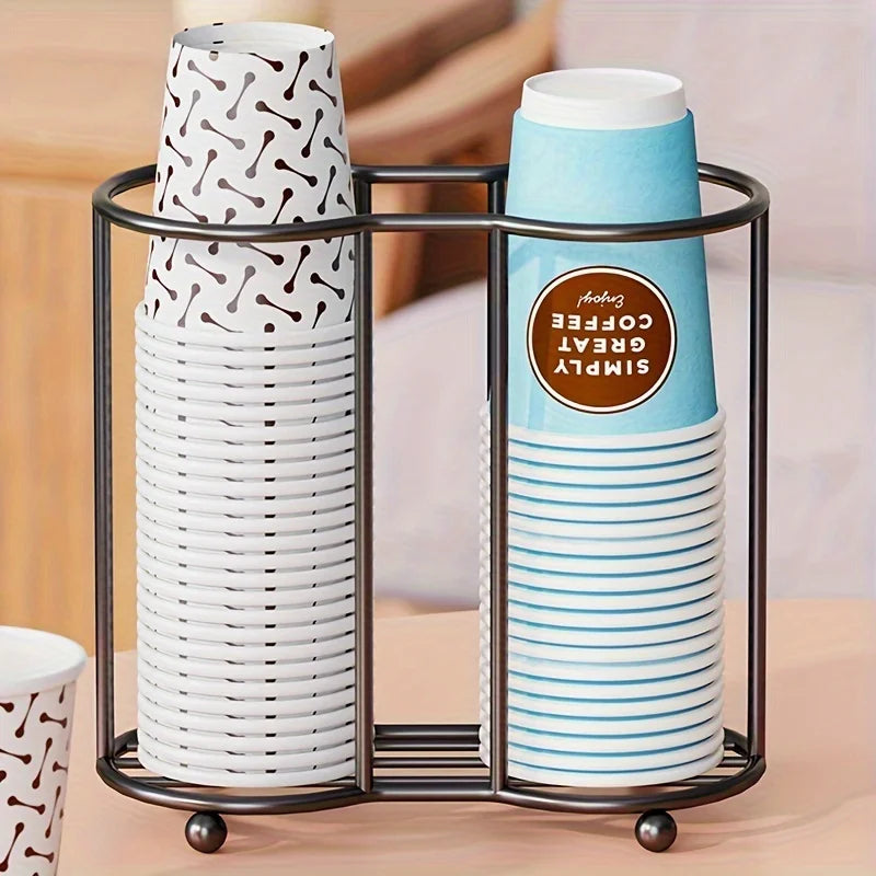 Metal Paper Cup Holder – Countertop Rack for Desk & Kitchen
