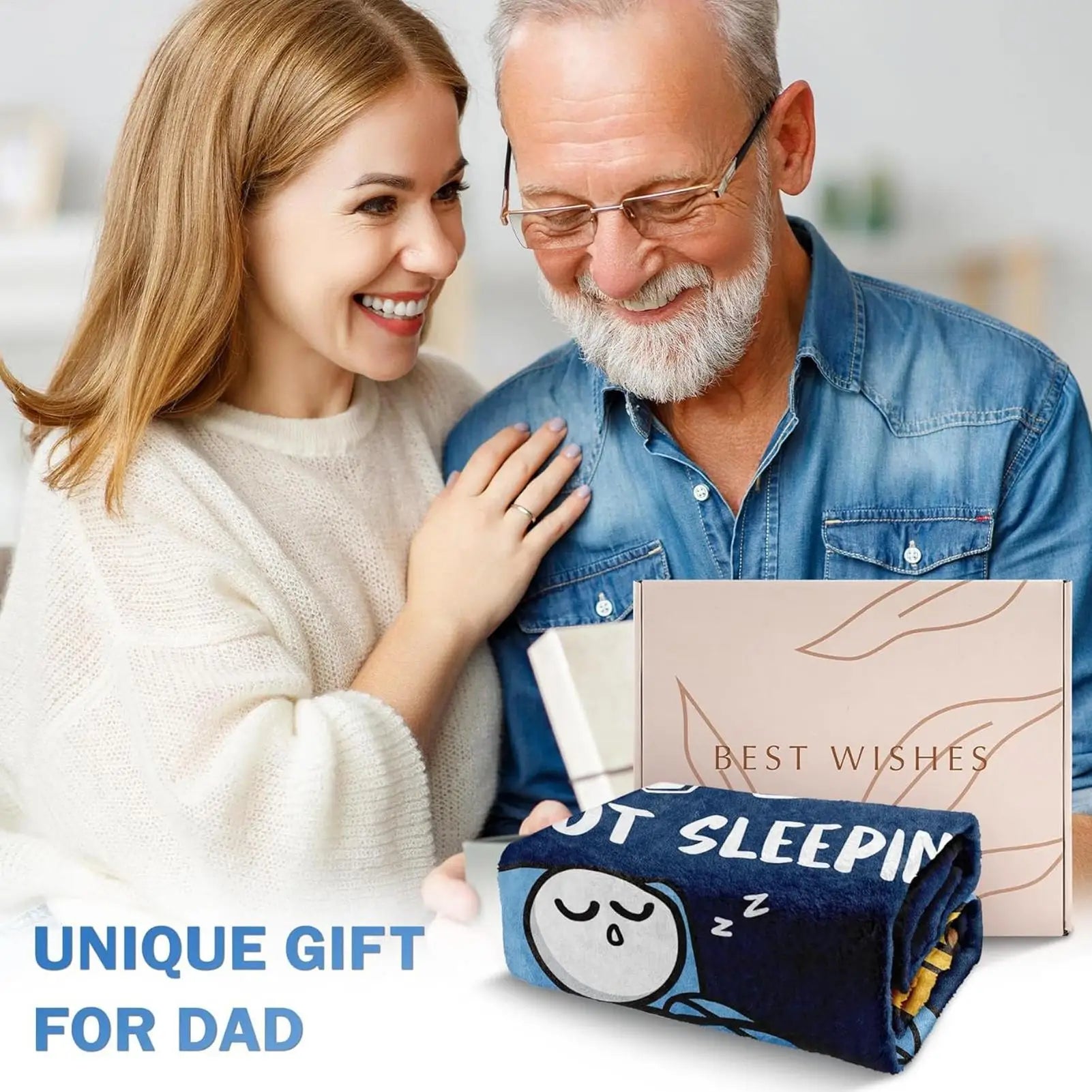Dad Not Sleeping Funny Blanket Soft Flannel Throws Father's Day Men