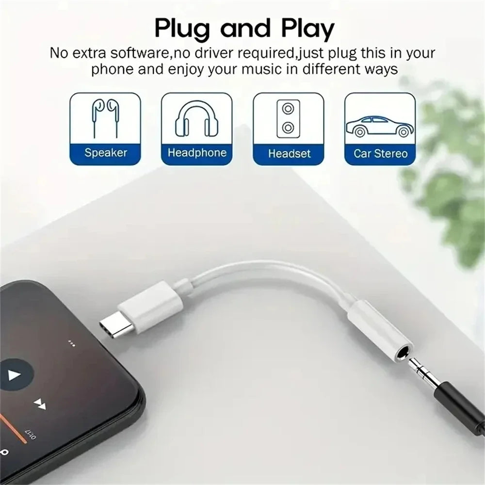 USB-C to 3.5mm Audio Adapter | Hi-Res DAC Headphone Jack Audio Cable Adapter Zpaxo