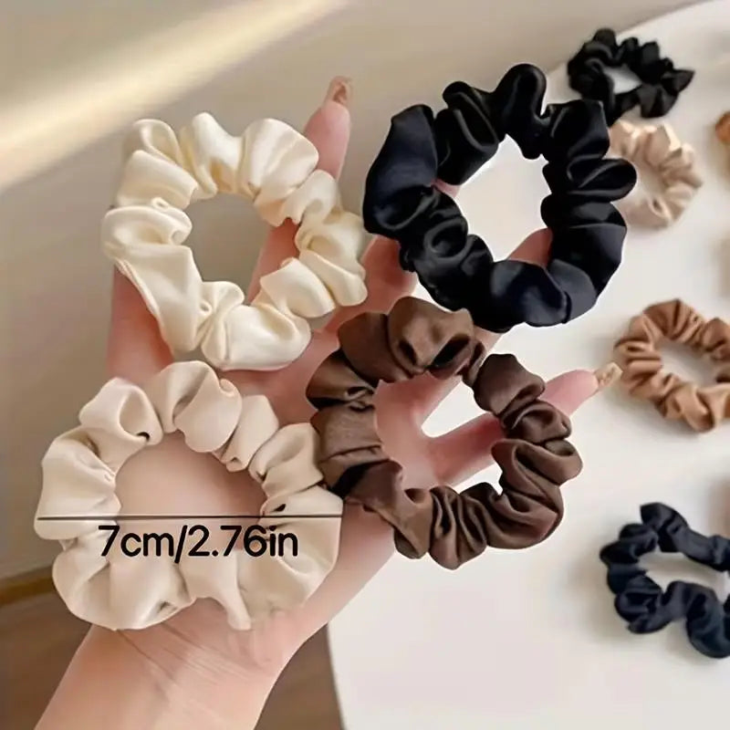 4pcs Vintage Silk Scrunchies – High Elasticity, for Home, Outdoor, Travel & Occasion, Chic Hair Tie Zpaxo