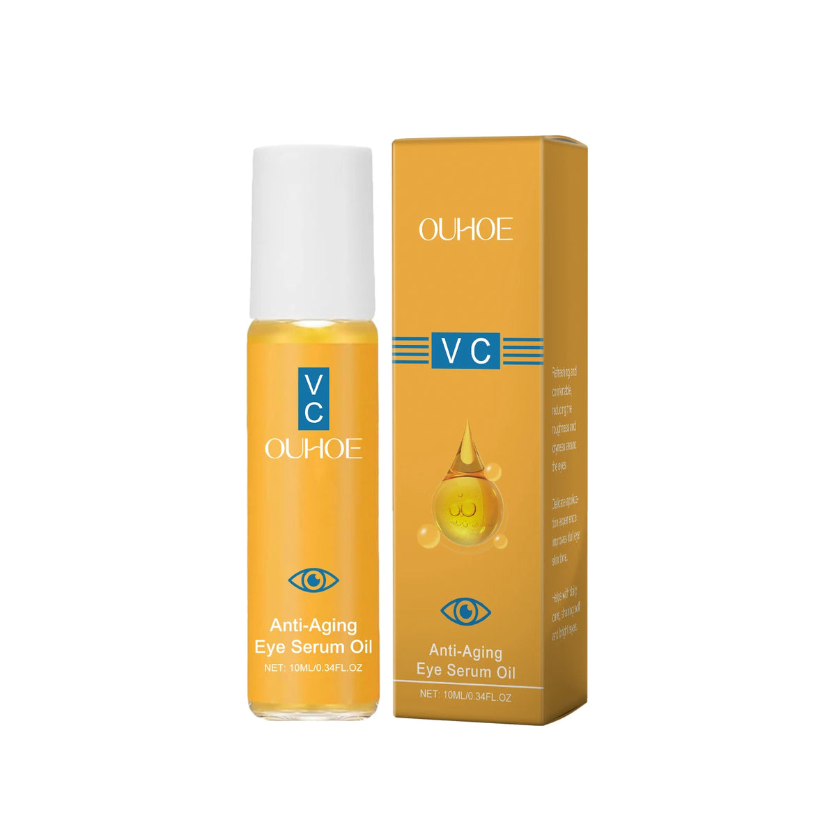 Anti Aging Eye Essence Oil Firming Brightening Reduce Wrinkle Fade Fine Lines Remove Puffiness Hydrating Smooth VC Eye Serum Oil Zpaxo 10ml boxed