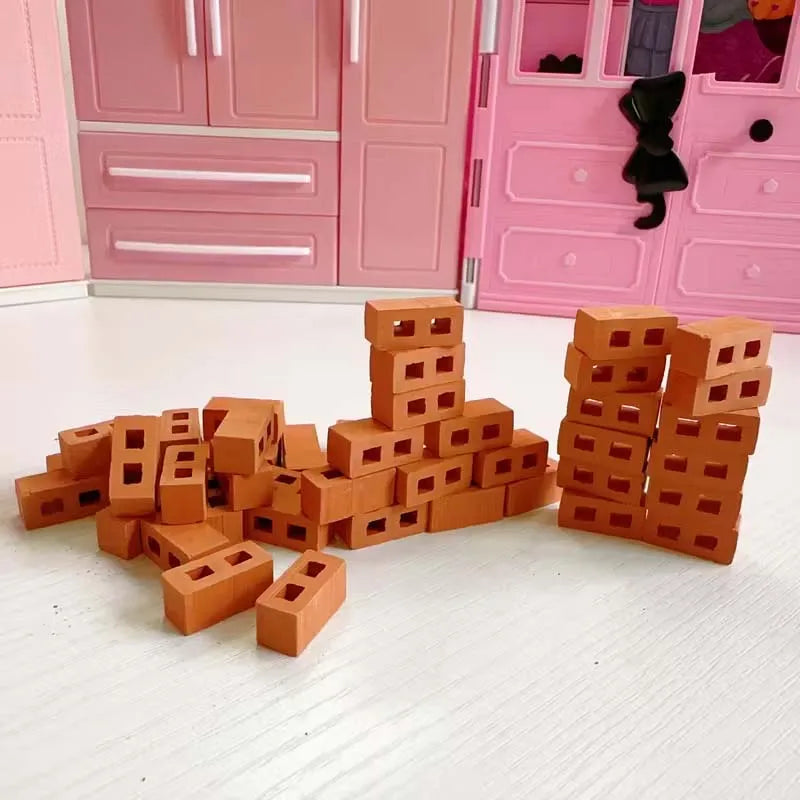 50 Mini Cinder Blocks – 1/16 Scale Cement Bricks for Miniatures Miniature Scale Bricks Zpaxo