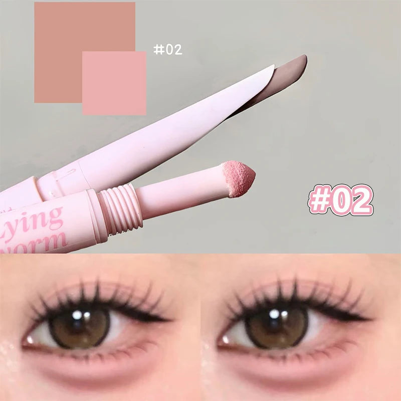 Meniscus Double-ended Silkworm Eyeliner Shadow Highlight Pen Waterproof Natural Brightening Aegyo Sal Pencil Contour Eye Makeup Zpaxo 02
