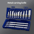13pcs Metal Carving Knife Set Aluminum Alloy Handle With 10 Blades Portable Mini Paper Cutter DIY Artwork Precision Repair Tools Zpaxo 13pcs