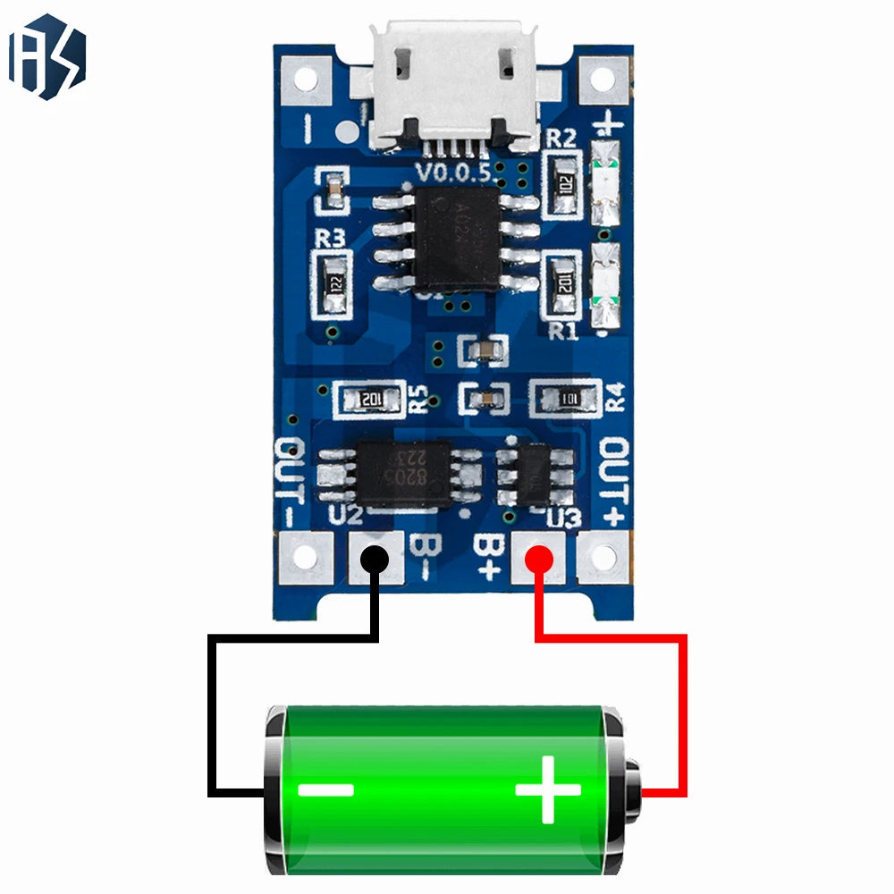 TP4056 Micro USB 5V 1A Lithium Battery Charger Modules Overcharge Zpaxo