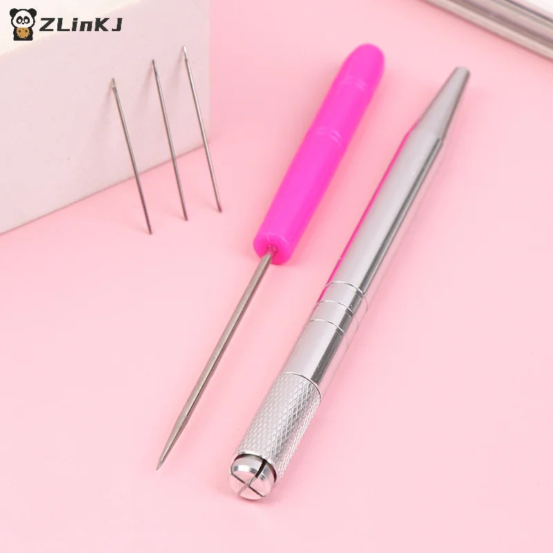 ▶0.8mm Doll Hair Reroot Needle Kit Repaint Baby Head Reborn Hair Rooting Tools Wig Making Supplies Accessories Set Zpaxo