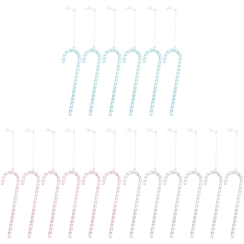 Break Resistant Acrylic Christmas Decorations 6 Pack Celebratory Candy Staff Hangers for Home Zpaxo