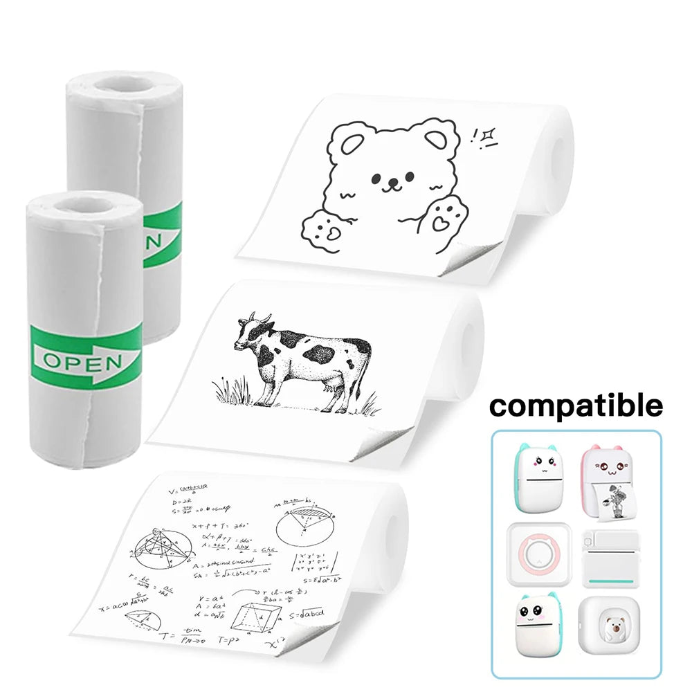 5/10/20 Rolls White Mini Printer Sticker Paper 57*25MM for Mini Printer Instant Print DIY Scrapbook Self-Adhesive Photo Labels Zpaxo