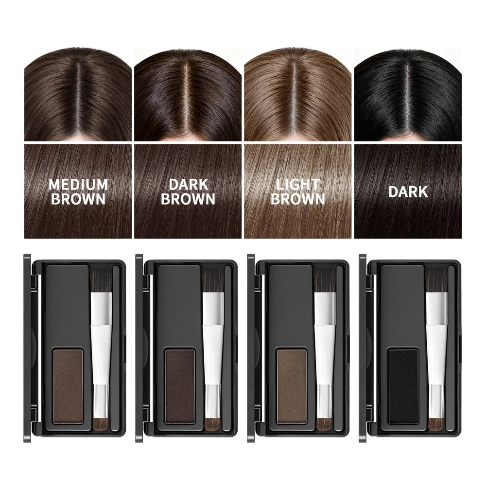 2-in-1 Root Cover Up Hair Palette & Brush – Waterproof Root Cover Up Palette Zpaxo
