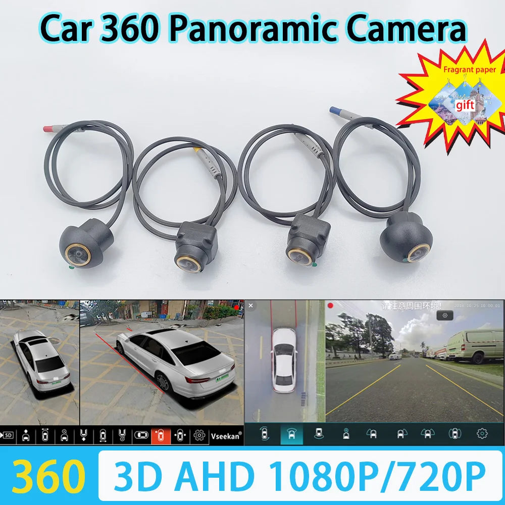 3D AHD1080P 360 Car Camera Panoramic Surround View Right Left Front