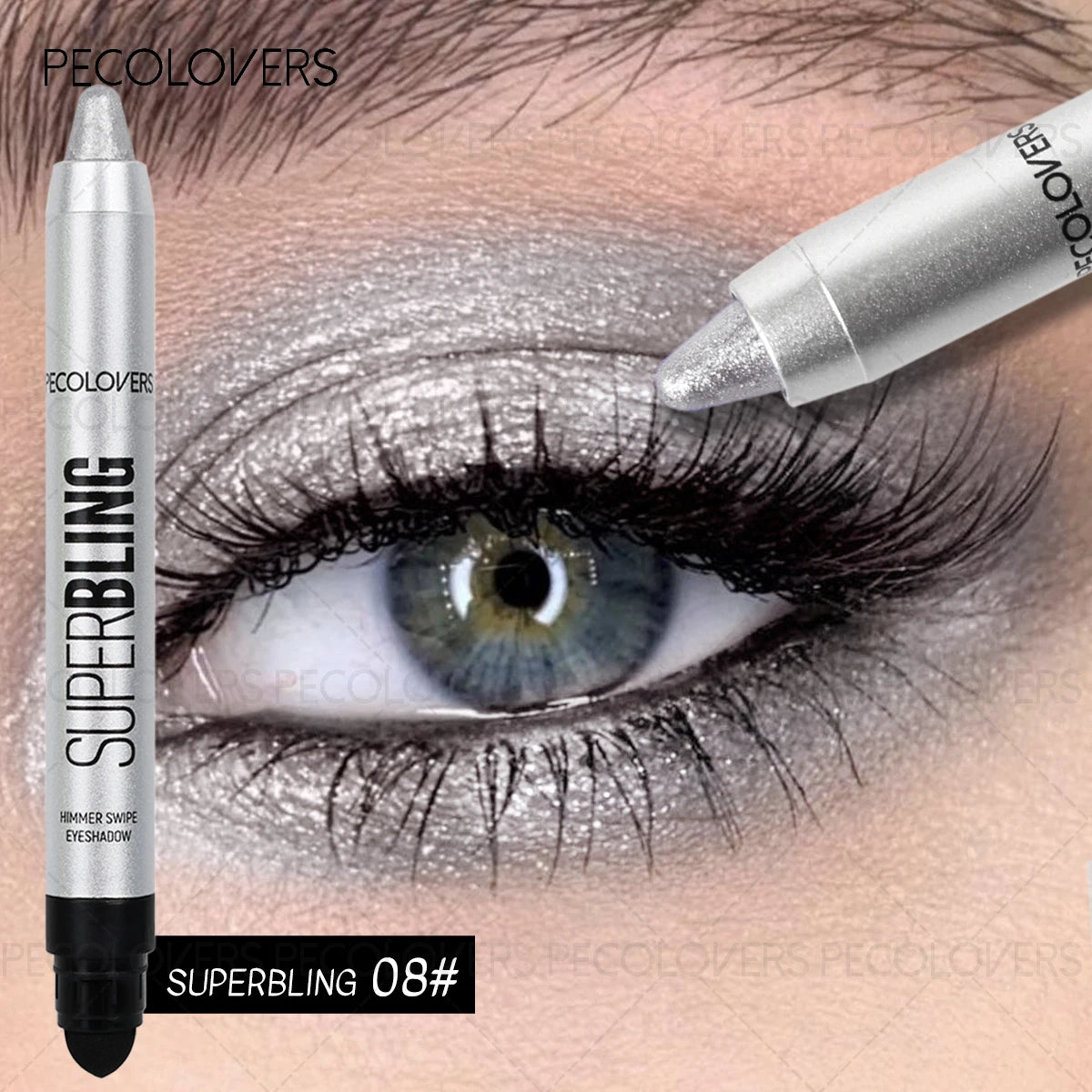 1PC Waterproof Pearlescent Eyeshadow Pencil - Smudge-proof Shimmery Shades, Brightening Eye Highlighter, Creamy Texture Zpaxo 08