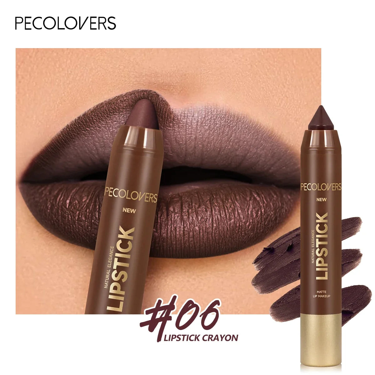 Velvet Lipstick Pencil Matte Long-lasting Lip Glaze Plump Non-stick Cup Lipstick Natural Outline Lips Lipliner Makeup Zpaxo 06