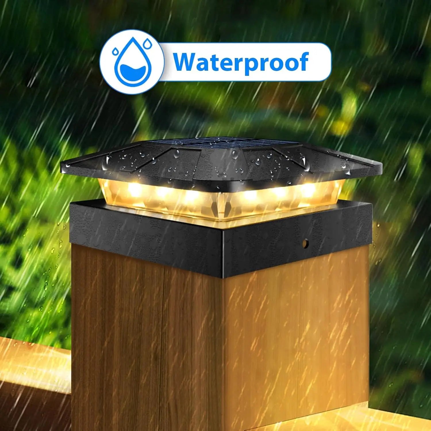 4x4 Solar Post Cap Light With 3 Lighting Modes Porch Light Waterproof IP65 Deck Lights For Wood Vinyl Posts Lighting Decor Zpaxo