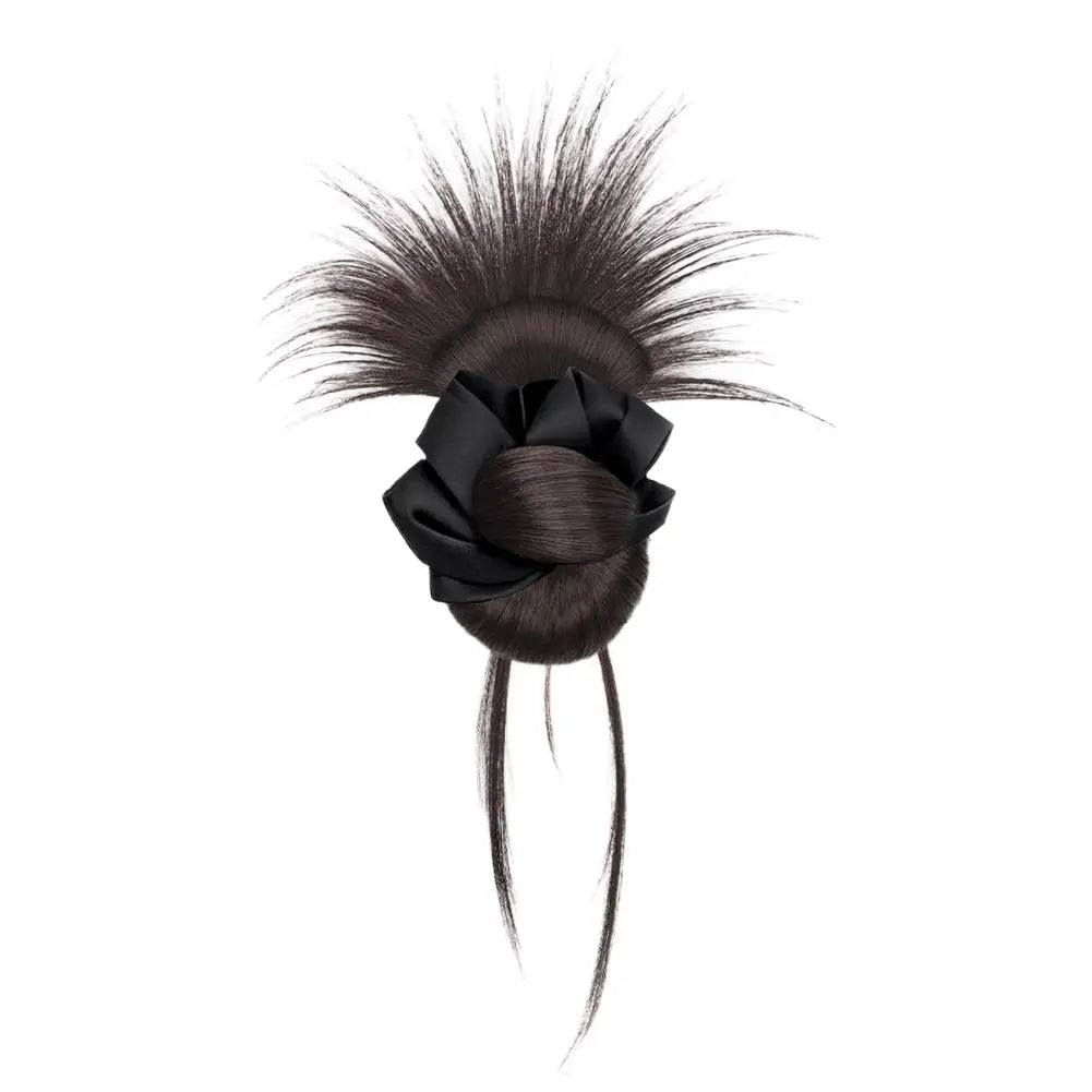 Feather Ball Hair Bun Clip – Messy Synthetic Scrunchie Hairpiece Hair Bun Clip Zpaxo WHITE