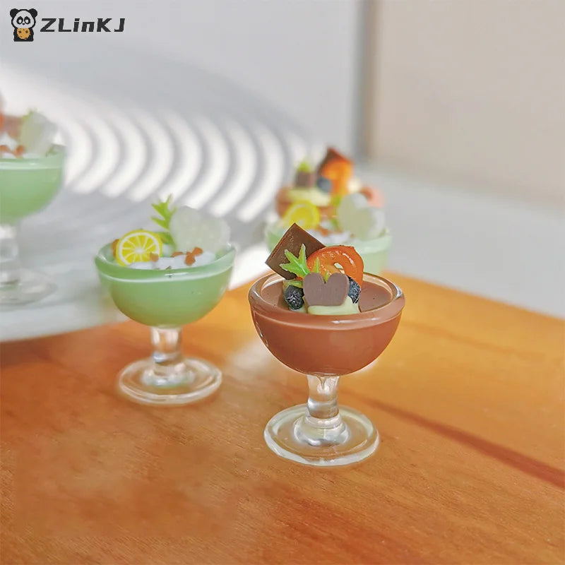 ▶1/12 Dollhouse Simulation Drink Beverage Cup Ornaments Dollhouse Bar Drinks Decoration Dolls House Accessorie Pretend Play Toys Zpaxo