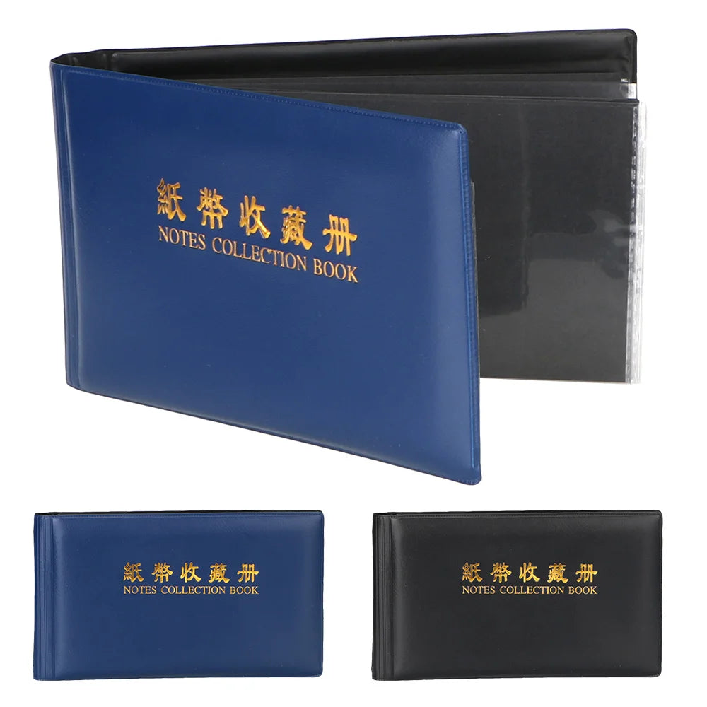 Money Banknote 30 Pages Paper Collection Album Pockets Protective Bag