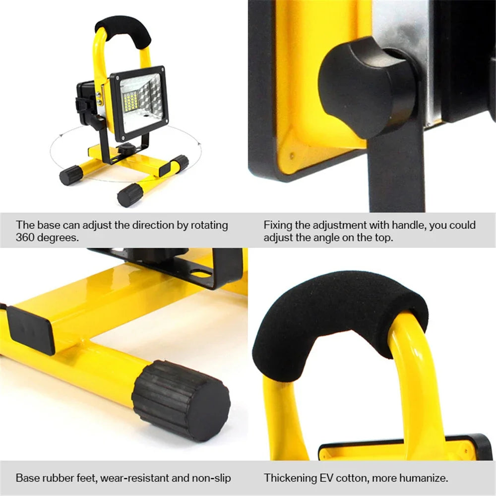 30W LED Rechargeable Floodlight – IP65 Waterproof Work Lamp