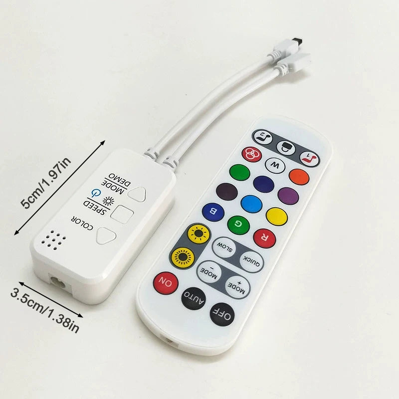 3 Pin Tuya APP Wifi LED RGBIC Controller Remote DC12V 24V Work Alexa Zpaxo 1set