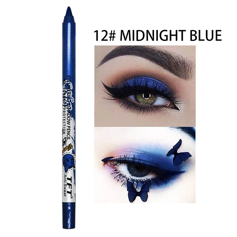 Pearlescent Matte Eyeliner Pencil Colorful Quick-dry Waterproof Eye Zpaxo 12