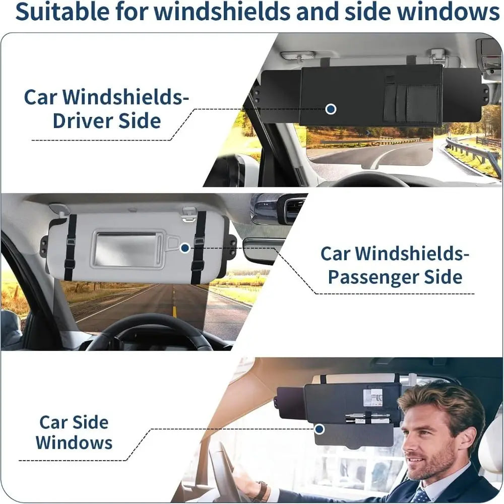 Universal Car Sun Visor Extender Adjustable Sunshade Cover Anti-glare Zpaxo