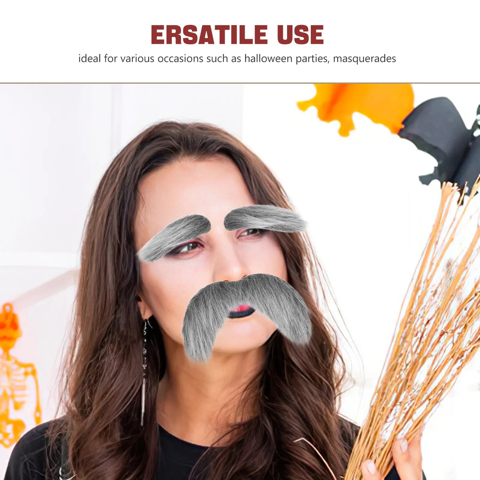 Realistic Fake Beard Mustache Eyebrows Self Adhesive Comfortable
