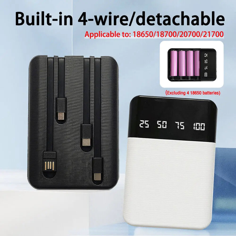 5V 4 Slots 21700 18650 Battery Box Case DIY Power Bank Charger Shell
