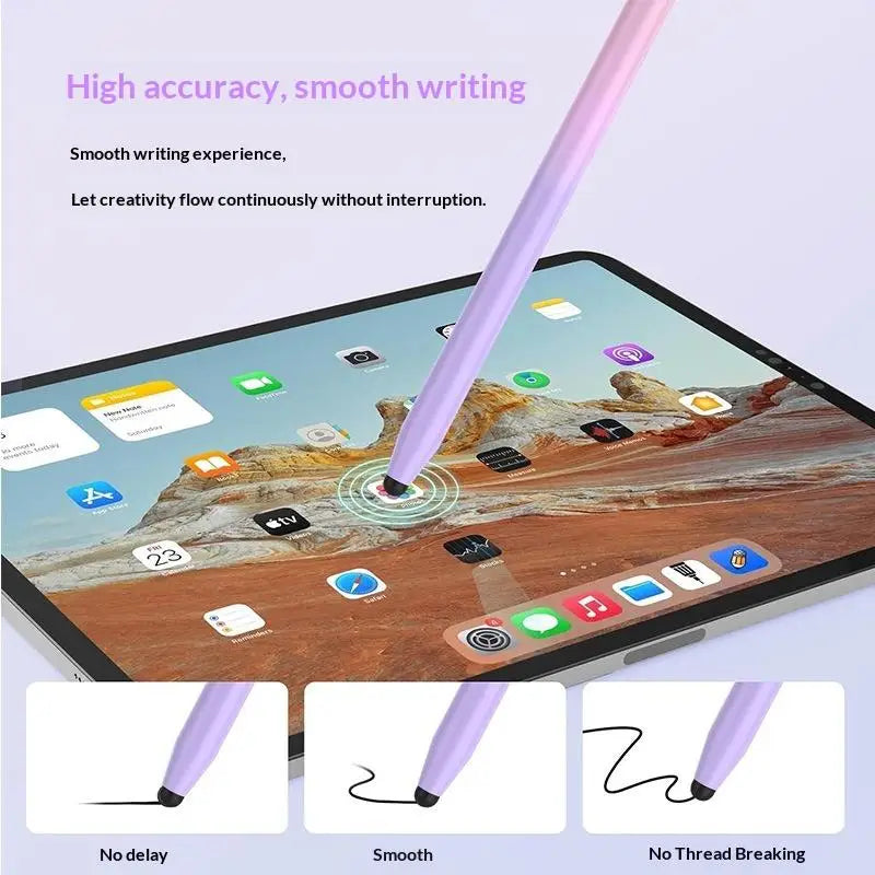 Mesh Fiber Capacitive Stylus Pen Double Nib Touch Screen Pens Drawing Zpaxo