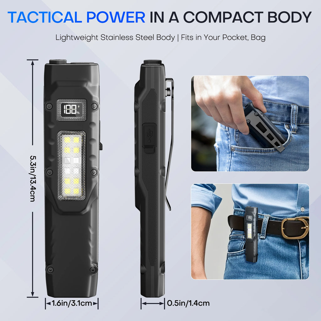 ESMARTER 8-Mode Tactical Rechargeable LED Flashlight 1600 Lm