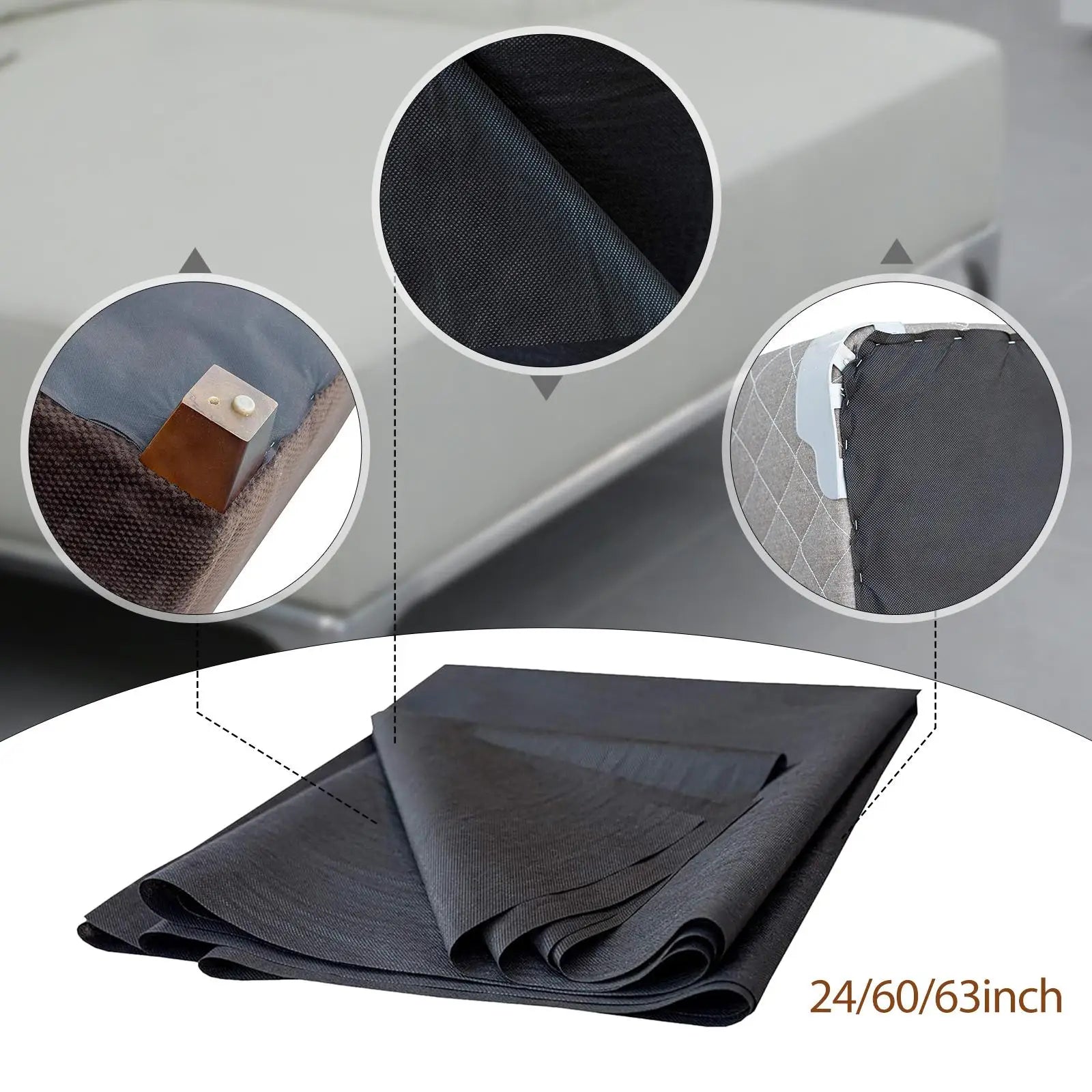 Black Dustproof Sofa Bottom Cover | Furniture Dust Protection Fabric Furniture Dust Cover Zpaxo