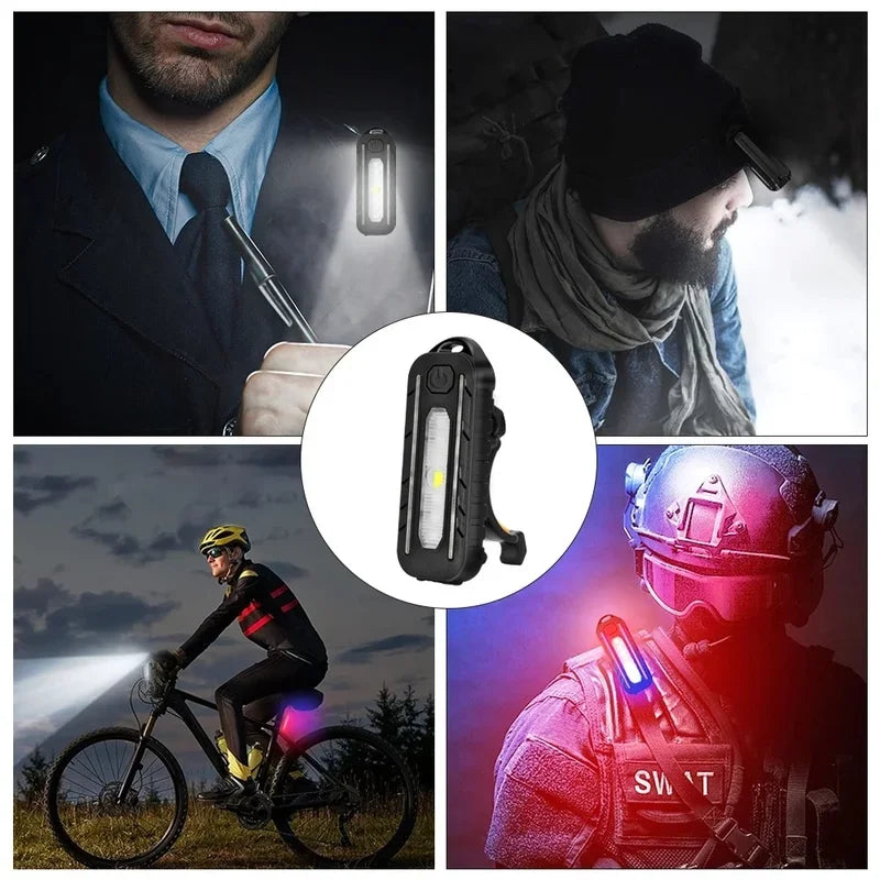 USB Rechargeable LED Warning Light – Bike Tail & Clip-On Torch