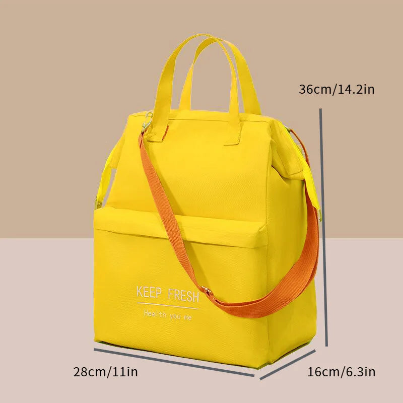Insulated bag with thick aluminum foil for office workers lunch box for moms large capacity portable lunch box bag Zpaxo Yellow insulation ba